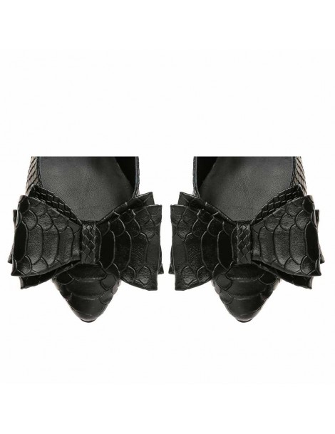 Balerini dama Piele Naturala Negru Bow - The5thelement.ro