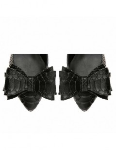 Balerini dama Piele Naturala Negru Bow - The5thelement.ro