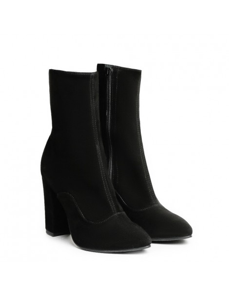 Ghete dama Piele Naturala Black Stretch Boots - The5thelement.ro