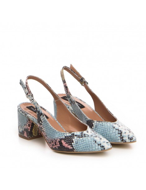 Pantofi cu toc gros piele Bleu Kate - The5thelement.ro