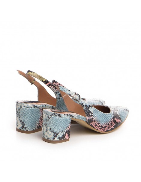 Pantofi cu toc gros piele Bleu Kate - The5thelement.ro