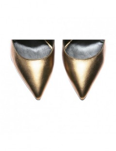 Pantofi stiletto piele naturala Auriu Bronze - The5thelement.ro