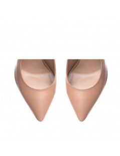 Pantofi stiletto piele naturala Bej - The5thelement.ro