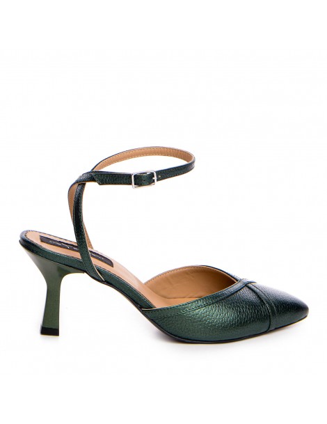 Pantofi stiletto piele naturala Verde Vivian - The5thelement.ro