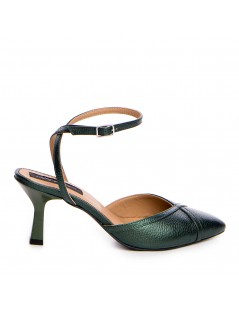 Pantofi stiletto piele naturala Verde Vivian - The5thelement.ro