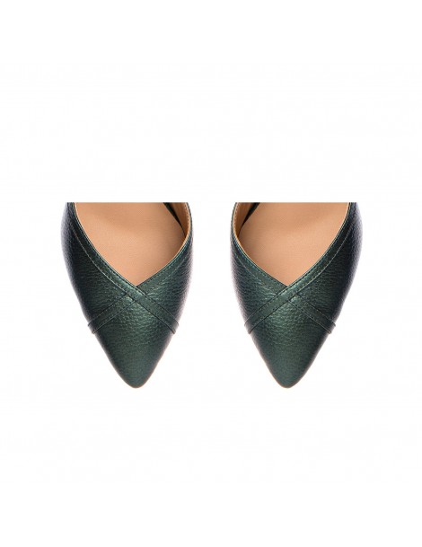 Pantofi stiletto piele naturala Verde Vivian - The5thelement.ro