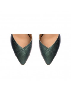 Pantofi stiletto piele naturala Verde Vivian - The5thelement.ro