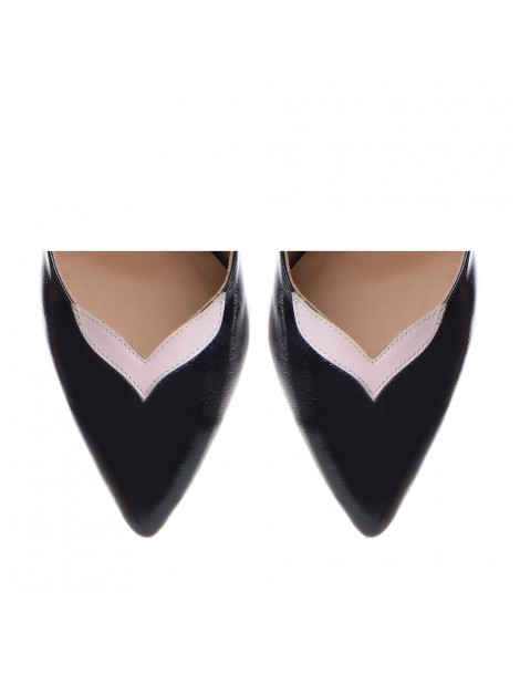 Pantofi stiletto piele naturala Negru Birdie - The5thelement.ro