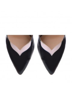 Pantofi stiletto piele naturala Negru Birdie - The5thelement.ro