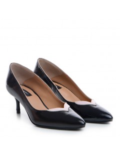 Pantofi stiletto piele naturala Negru Birdie - The5thelement.ro