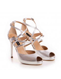 copy of Sandale mireasa piele naturala Argintiu Giselle - The5thelement.ro