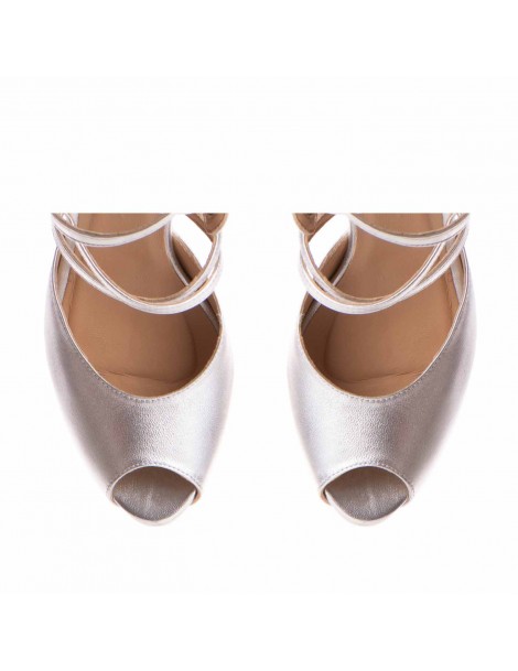 copy of Sandale mireasa piele naturala Argintiu Giselle - The5thelement.ro