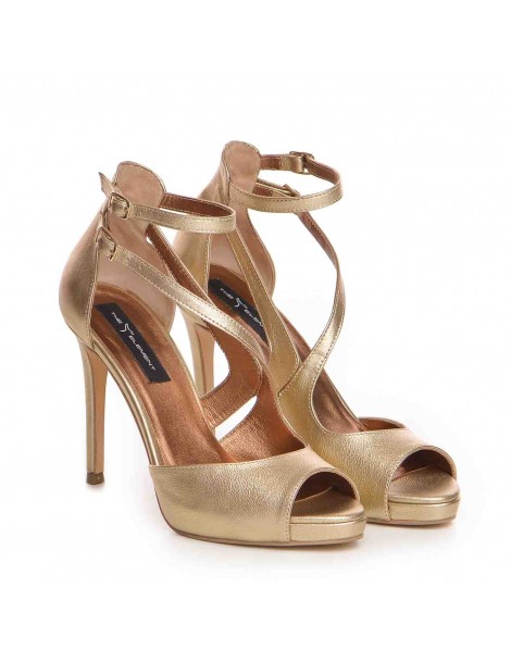 Sandale cu platforma piele naturala Bronz Isra - The5thelement.ro