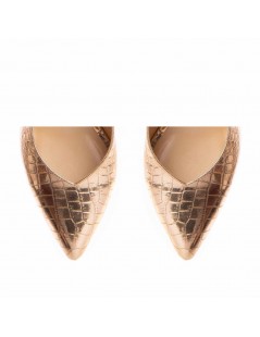 Pantofi cu toc gros piele Auriu Kate - The5thelement.ro