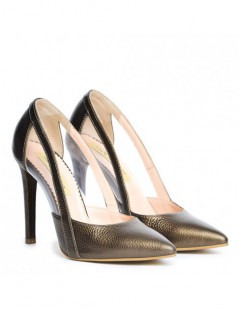 Pantofi stiletto piele naturala Maro Transparent - The5thelement.ro