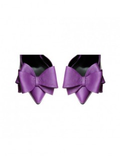 Pantofi Stiletto Piele Naturala Cut Mov bow - The5thelement.ro