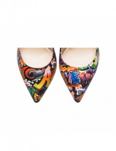 Pantofi Stiletto Piele Naturala Graffiti Ghetto - The5thelement.ro