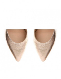 Pantofi stiletto piele naturala Auriu Rose Clara - The5thelement.ro