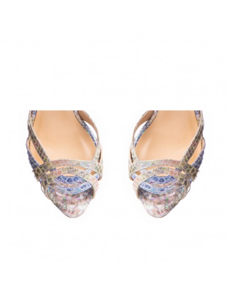 Sandale mireasa piele naturala Bleu Amber - The5thelement.ro