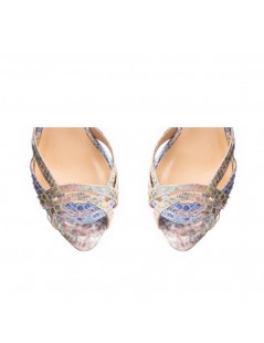 Sandale mireasa piele naturala Bleu Amber - The5thelement.ro