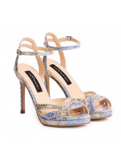 Sandale mireasa piele naturala Bleu Amber - The5thelement.ro