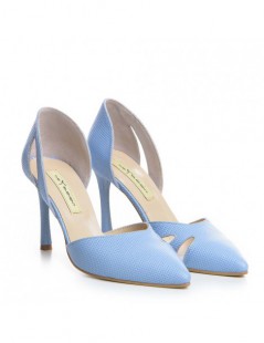 Pantofi stiletto piele naturala Bleu Zaira - The5thelement.ro