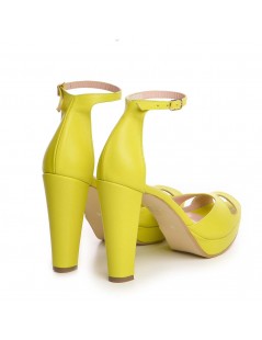 Sandale cu platforma piele naturala Lime The 70's Sandals - The5thelement.ro
