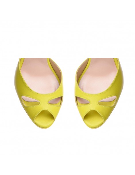 Sandale cu platforma piele naturala Lime The 70's Sandals - The5thelement.ro