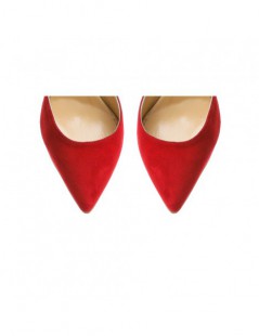 Pantofi stiletto piele naturala Rosu Velvet - The5thelement.ro