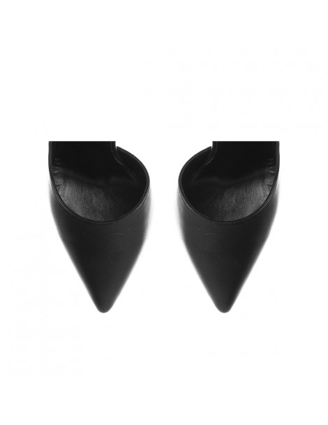 Pantofi stiletto piele naturala Negru Cut Black - The5thelement.ro