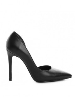 Pantofi stiletto piele naturala Negru Cut Black - The5thelement.ro