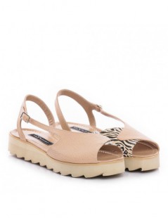Sandale dama piele fara toc Cappuccino Romy - The5thelement.ro
