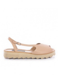 Sandale dama piele fara toc Cappuccino Romy - The5thelement.ro