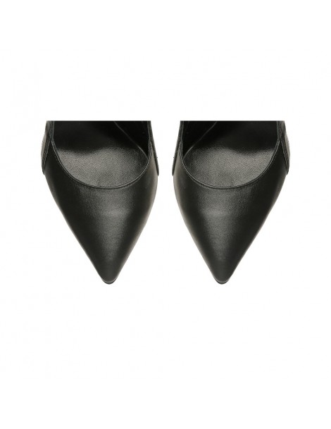 Pantofi stiletto piele naturala Negru Transparent - The5thelement.ro