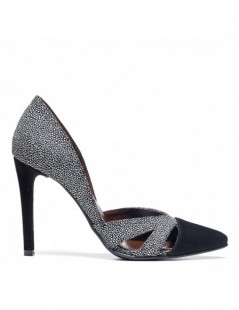 Pantofi stiletto piele naturala Negru Cut Out - The5thelement.ro