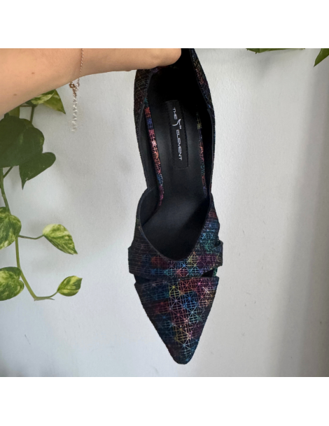 Pantofi stiletto piele naturala Colorat Cut Out - The5thelement.ro