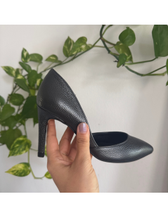 Pantofi Stiletto Piele Naturala Gri Metalizat - The5thelement.ro