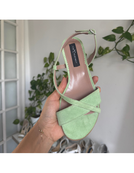 Sandale dama piele fara toc Menta Carolina - The5thelement.ro