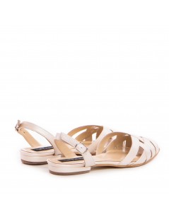 Sandale mireasa Piele Naturala Ivoire Flats Inez - The5thelement.ro