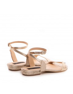 Sandale dama piele fara toc Auriu Tulip - The5thelement.ro