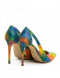 Pantofi stiletto piele naturala Rainbow - The5thelement.ro