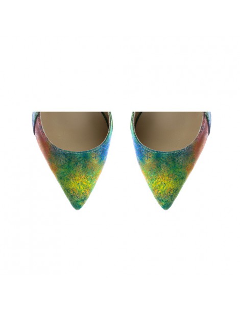 Pantofi stiletto piele naturala Rainbow - The5thelement.ro