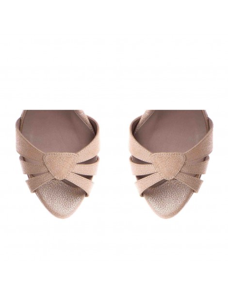 Sandale cu platforma piele naturala sidefat Iris - The5thelement.ro