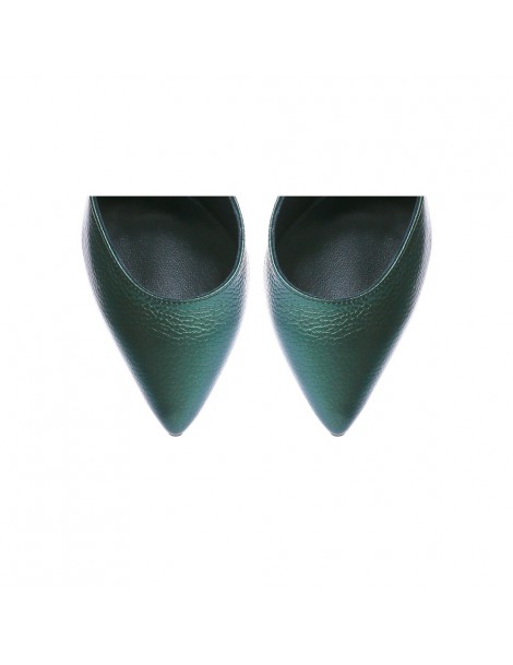 Pantofi stiletto piele naturala Verde - The5thelement.ro