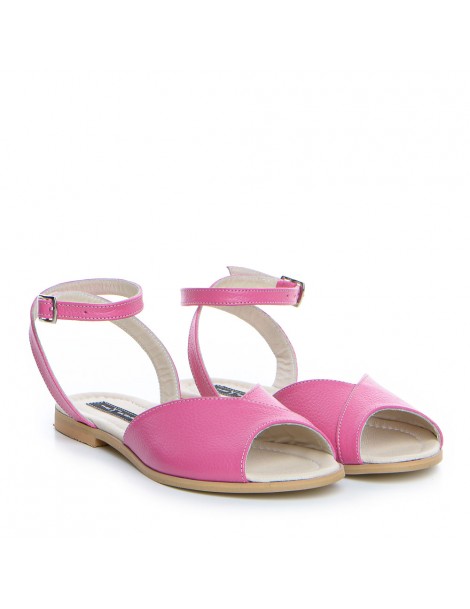 Sandale dama piele fara toc Fucsia Nomad - The5thelement.ro