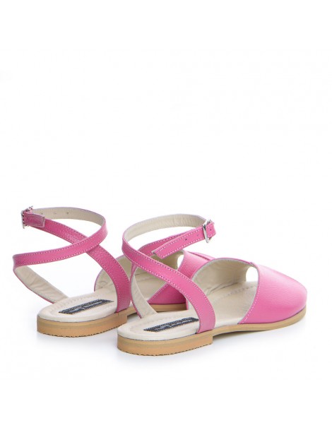 Sandale dama piele fara toc Fucsia Nomad - The5thelement.ro