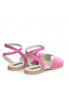 Sandale dama piele fara toc Fucsia Nomad - The5thelement.ro