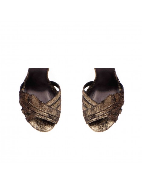 Sandale dama piele naturala Negru Bronz Aisha - The5thelement.ro