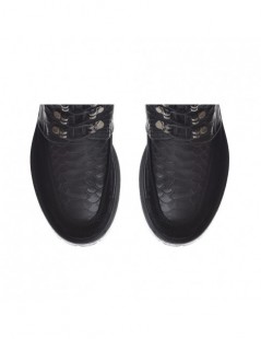 Bocanci dama Chunky Black Piele Naturala - The5thelement.ro