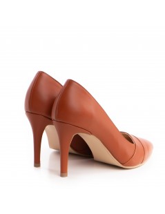 Pantofi stiletto piele naturala Caramiziu Yuki - The5thelement.ro